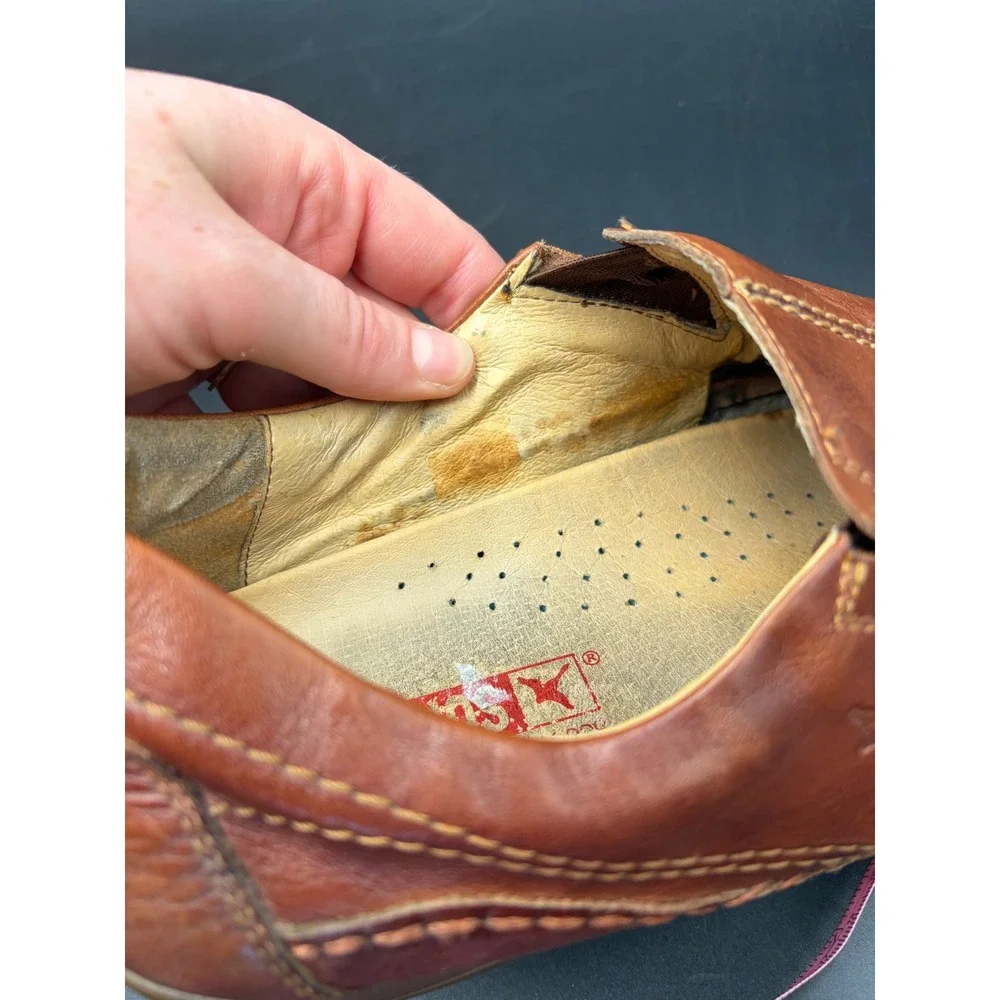Pikolinos Jerez Mens Tan Brown Leather Slip On Loafers Whipstitch Shoes Size 46
